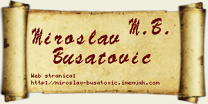 Miroslav Bušatović vizit kartica